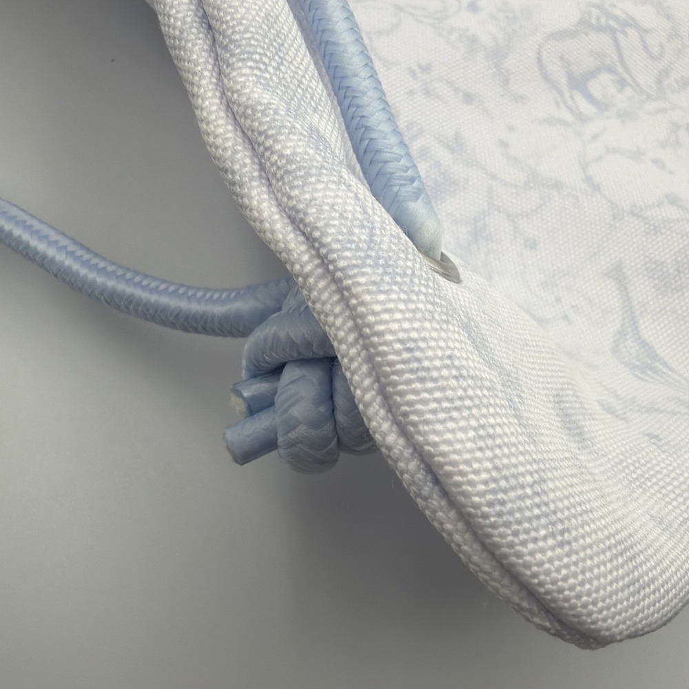 Authentic Dior Beauty VIP GWP White Blue Drawstring Pouch Toile De Jouy Safari - Picture 8 of 11